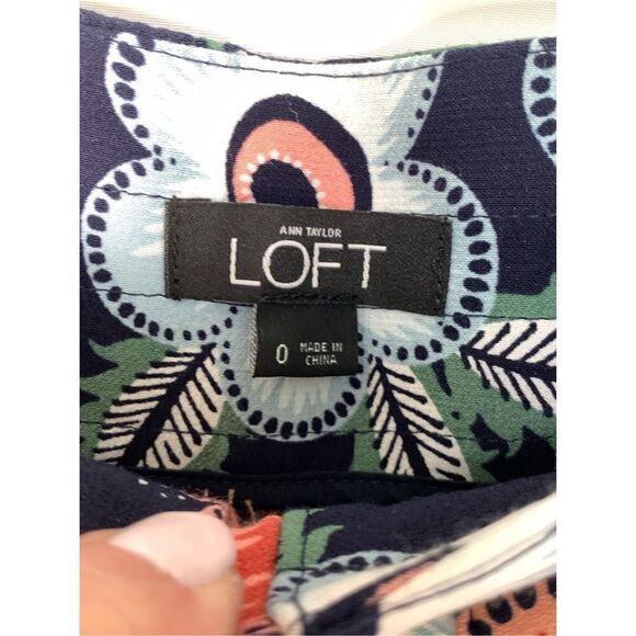 Ann Taylor Loft Women's Tropical Floral Blouse And Pant Set Multicolor Size 0 - Picture 2 of 10